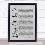 Train Drops Of Jupiter Rustic Script Grey Song Lyric Quote Print