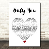 Yazoo Only You White Heart Song Lyric Print