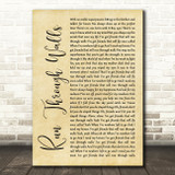 The Script Run Through Walls Rustic Script Song Lyric Quote Music Print