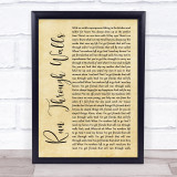 The Script Run Through Walls Rustic Script Song Lyric Quote Music Print