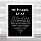 Boyzone No Matter What Black Heart Song Lyric Quote Music Print