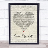 Zara Larsson Ruin My Life Script Heart Song Lyric Quote Music Print