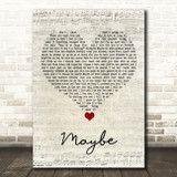 James Arthur Maybe Script Heart Song Lyric Quote Music Print