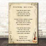 Billie Holiday April In Paris Song Lyric Quote Print