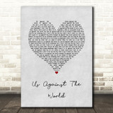 Westlife Us Against The World Grey Heart Song Lyric Wall Art Print