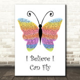 R Kelly I Believe I Can Fly Rainbow Butterfly Song Lyric Wall Art Print