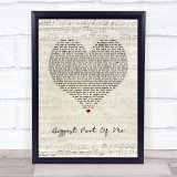 Ambrosia Biggest Part Of Me Script Heart Song Lyric Wall Art Print