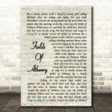 The Wolfe Tones Fields Of Athenry Vintage Script Song Lyric Wall Art Print