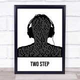 Dave Matthews Band Two Step Black & White Man Headphones Song Lyric Print