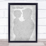 Paul Simon Father And Daughter Father & Child Grey Song Lyric Print