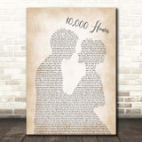 Dan + Shay & Justin Bieber 10,000 Hours Man Lady Bride Groom Wedding Song Lyric Print