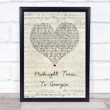 Gladys Knight And The Pips Midnight Train To Georgia Script Heart Song Lyric Print