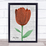 Coldplay Fix You Grey Script Watercolour Tulip Song Lyric Print