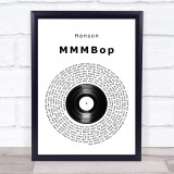 Hanson MMMBop Vinyl Record Song Lyric Print