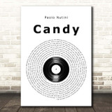 Paolo Nutini Candy Vinyl Record Song Lyric Print