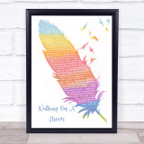 Empire Of The Sun Walking On A Dream Watercolour Feather & Birds Song Lyric Print