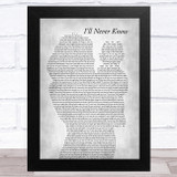 Elvis Presley I'll Never Know Mother & Baby Grey Song Lyric Music Art Print