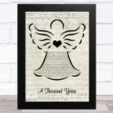 Christina Perri A Thousand Years Music Script Angel Song Lyric Music Art Print