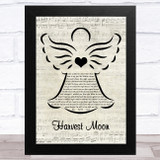 Neil Young Harvest Moon Music Script Angel Song Lyric Music Art Print