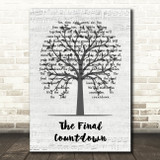 Europe The Final Countdown Music Script Tree Song Lyric Music Art Print