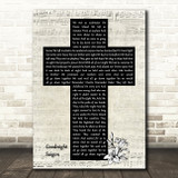 Billy Joel Goodnight Saigon Music Script Christian Memorial Cross Song Lyric Music Art Print