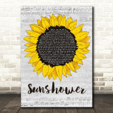 Chris Cornell Sunshower Grey Script Sunflower Song Lyric Music Art Print