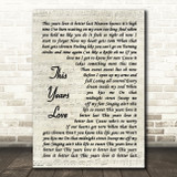 David Gray This Years Love Vintage Script Song Lyric Music Art Print