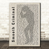 Michael Jackson Smooth Criminal Shadow Song Lyric Quote Print