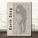 Michael Jackson Earth Song Shadow Song Lyric Quote Print