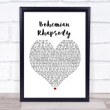 Queen Bohemian Rhapsody Heart Song Lyric Quote Print