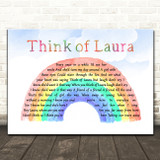 Christopher Cross Think of Laura Watercolour Rainbow & Clouds Song Lyric Print