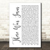 Zach Williams feat. Dolly Parton There Was Jesus White Script Wall Art Song Lyric Print