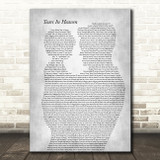 Eric Clapton Tears In Heaven Father & Child Grey Decorative Wall Art Gift Song Lyric Print