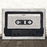 Biffy Clyro Space Music Script Cassette Tape Decorative Wall Art Gift Song Lyric Print