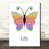 Benjamin Gibbard Lily Rainbow Butterfly Decorative Wall Art Gift Song Lyric Print