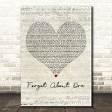 Dr. Dre feat. Eminem Forgot About Dre Script Heart Decorative Wall Art Gift Song Lyric Print