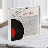 Half Record & Music Notes Square Any Song Lyric Acrylic Block