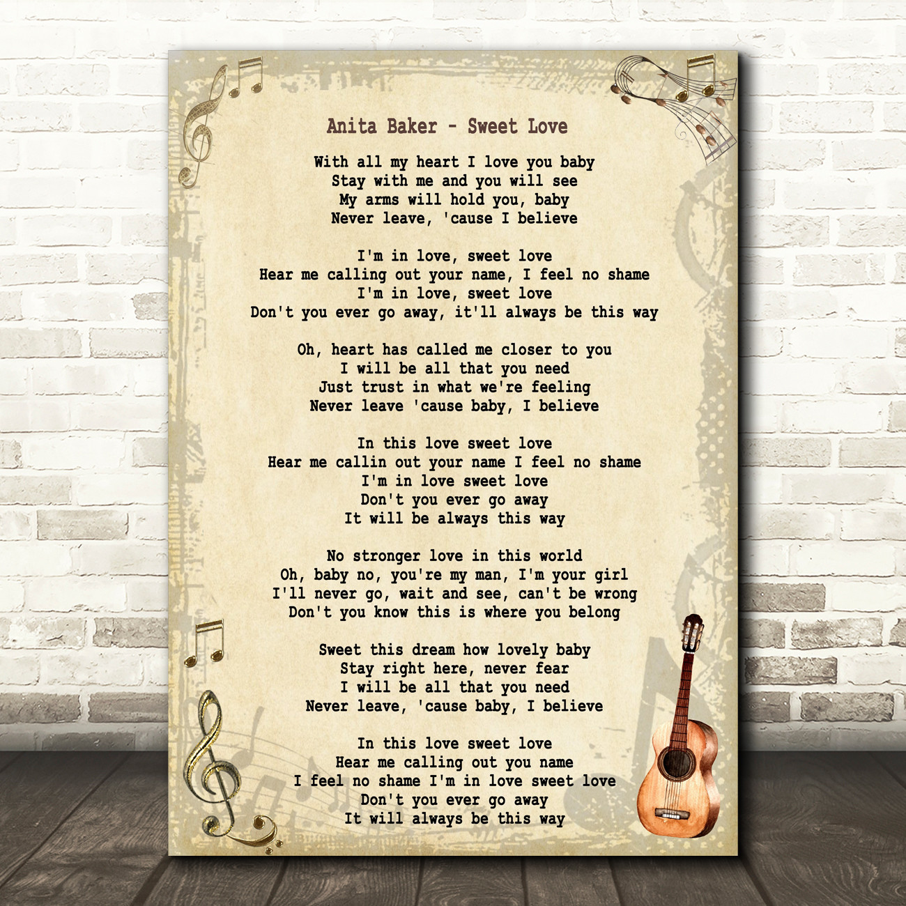 Anita Baker Sweet Love Song Lyric Quote Print SongLyricPrints co uk