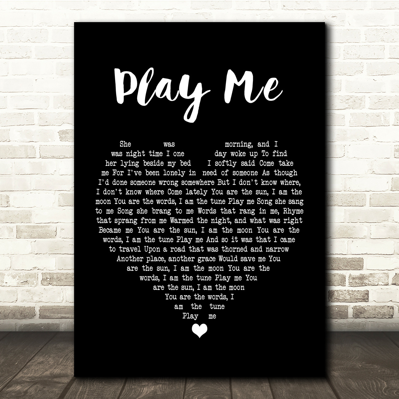 Neil Diamond Play Me Black Script Song Lyric Quote Print ...