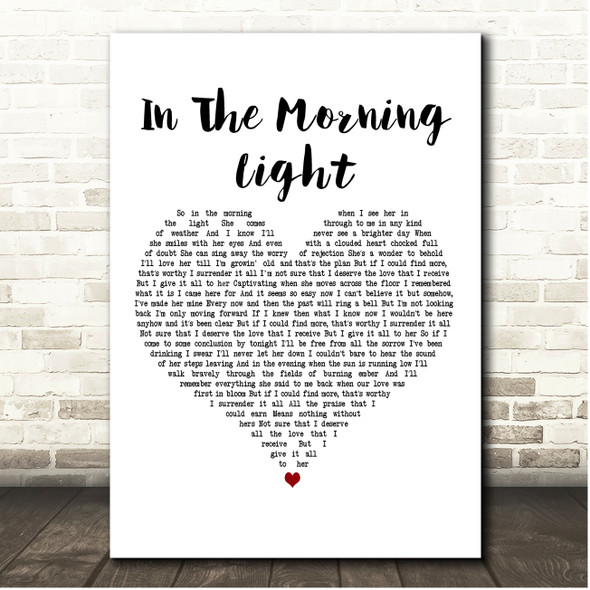 Billy Strings In The Morning Light White Heart Song Lyric Print