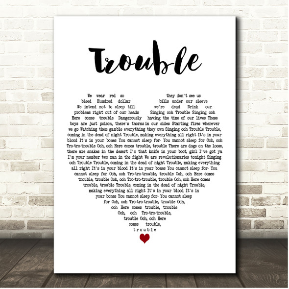 Valerie Broussard Trouble White Heart Song Lyric Print