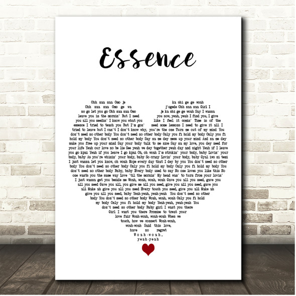 Wizkid Essence White Heart Song Lyric Print