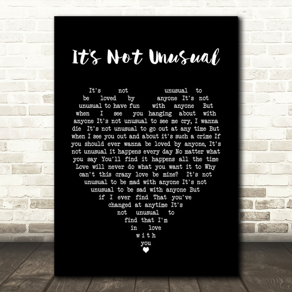 Tom Jones It's Not Unusual Black Heart Song Lyric Quote Print