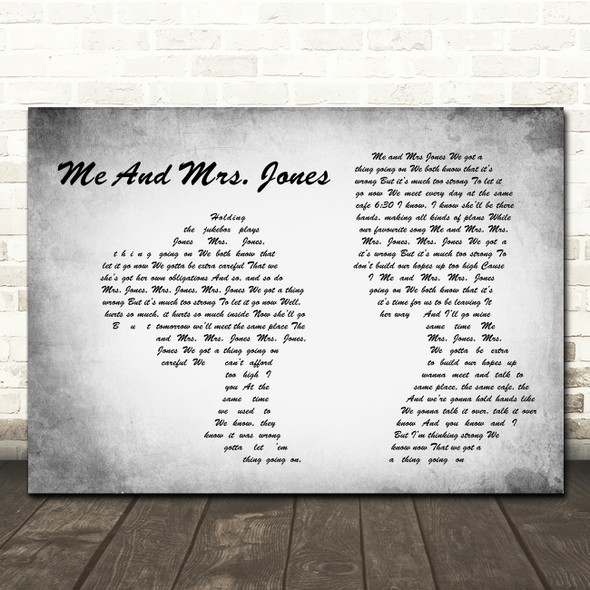 Billy Paul Me And Mrs. Jones Grey Landscape Man & Lady Song Lyric Print