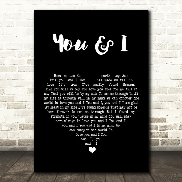 Michael Buble You And I Black Heart Song Lyric Quote Print