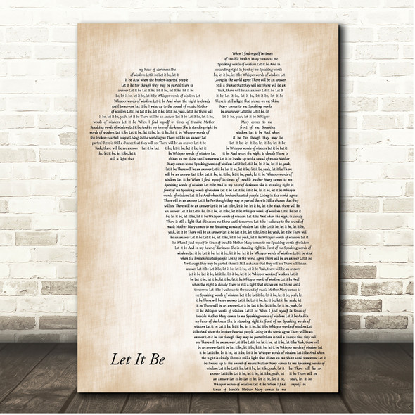 The Beatles Let It Be Mother & Child Song Lyric Print
