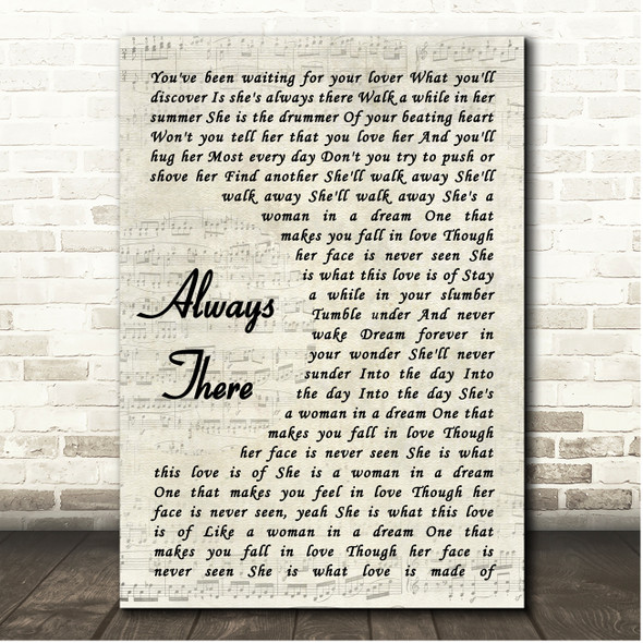 Greta Van Fleet Always There Vintage Script Song Lyric Print