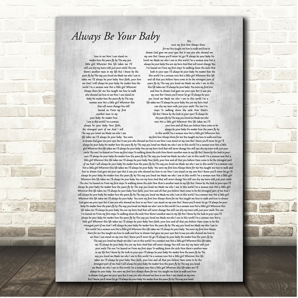 Natalie Grant Always Be Your Baby Father & Child Grey Song Lyric Print