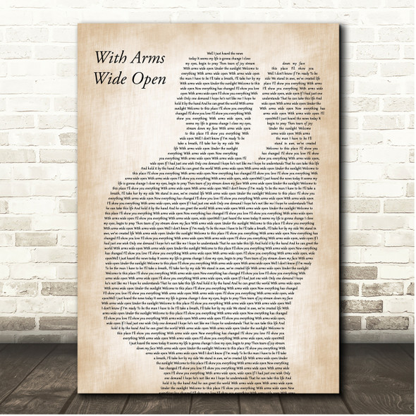 Creed With Arms Wide Open Father & Baby Song Lyric Print