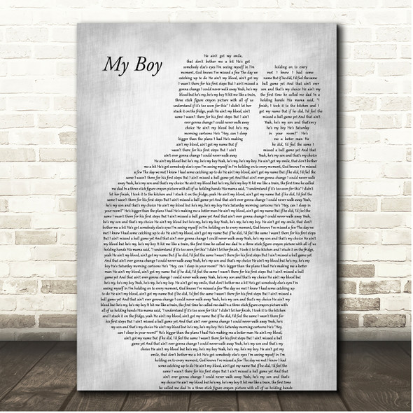 Elvie Shane My Boy Father & Baby Grey Song Lyric Print